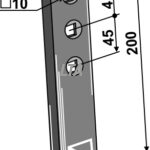 Slæppeplade 45mm 3x ø10 hul