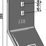 Slæppeplade 150 mm bukket hulafs 45