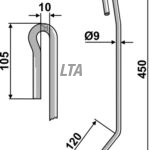 AD03 9mm Kort striegle forkrøplet