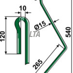 15mm lang forkr striegle yderste 966988