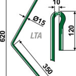 15mm lang forkr striegle yderste 963242