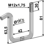 Holder 12mm til strigle 40x40profil