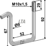 Holder M10 til 50x50 profil