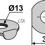 Skive til striegelbeslag ø13 til 10mm
