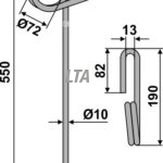 Strigle Tand 10x550 bl.a kverneland