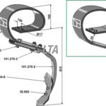 Kultivatortand komplet med skær Doublet