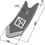 100 mm spids til köckerling 1 hul m bolt