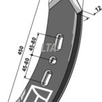 12x100x450 spids 3 hul  incl 3 bolte