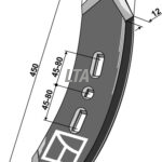 Spids 450x120x12  mm incl 3 bolte