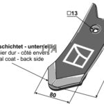 80x14 mm belagt spids köck1 hul m bolt