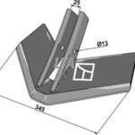 Topmix-Vingeskær 350x10  Incl bolt