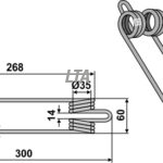 Hø/Stregeltand dobbelt 300x60xØ6