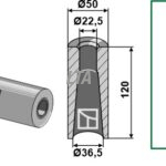Svejse bøsning 50x120 Ø22,5 Ø50