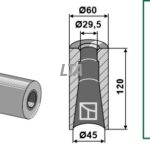 Svejse bøsning for tænder med M28 gevind