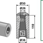 Bøning til tænder 110x50 kon ind 36/26