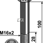 Bolt m/ låsemøtrik M16x2 - 10.9