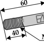 Bolt m/ låsemøtrik M16x60x2 - 10.9