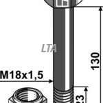 Bolt m/ låsemøtrik M18x1,5+130 - 10.9