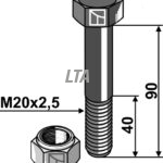 Bolt m/Låsemøtrik M20x90-10.9