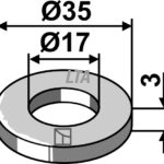 Skive Ø35x3xØ17 bl.a ferri