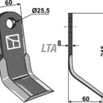 Y- kniv 8x60x245x60 Ø25.5