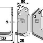 Fræserkniv Howard 9862 Venstre