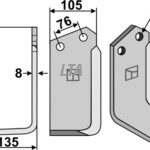 Fræserkniv venstre kuhnnr 52359100 lige