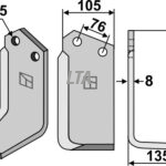 Fræserkniv højre kuhn 52359000 lige