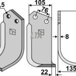 Fræserkniv højre kuhnr 52359600 buet