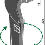 Rotorharvetand til kuhn 2 huller