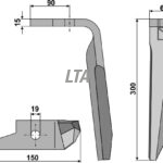 Rotortand Amazone KE 15 mm højre