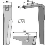 Rotortand Amazone KE 18 mm højre
