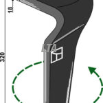 Rotortand til kverneland 1 hul 44010151