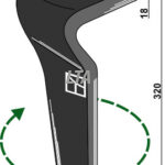 Rotortand til kverneland 1 hul 44010151