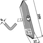 Lige harvespids 37x200x6 uden bolte