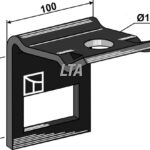 Holder til tand 70 x12 70x70 incl bolt