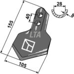 105x8 mm Vinge 40 Hulafstand incl bolte