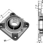 4 huls flangeleje kpl, UCF - Ø45