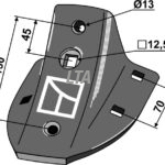 Skærfod 10 mm fast hulafstand 45 mm