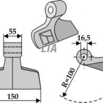Hammerslagle Ø16,5  I 55 R 100 B 150