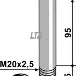 Bolt m/ låsemøtrik M20x 2,5 - 10.9