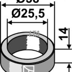 Bøsning Ø38x14xØ25,5