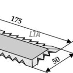 Halmsnitter kniv 50x175xØ20 riflet
