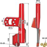 Sårør komplet  med 4 gummiskiver, venstr