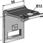Holder til tand 32 x 12 50x50 profil