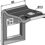 Holder til tand 60 x 10  60x60 incl bolt