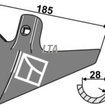 Planskær 3x185 mm uden bolt