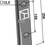 Sliddel til planertand med bolte