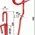 Enkelt striegeltand väderstad venstre