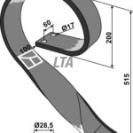 16x100 mm Fjedertand til Disc Højre